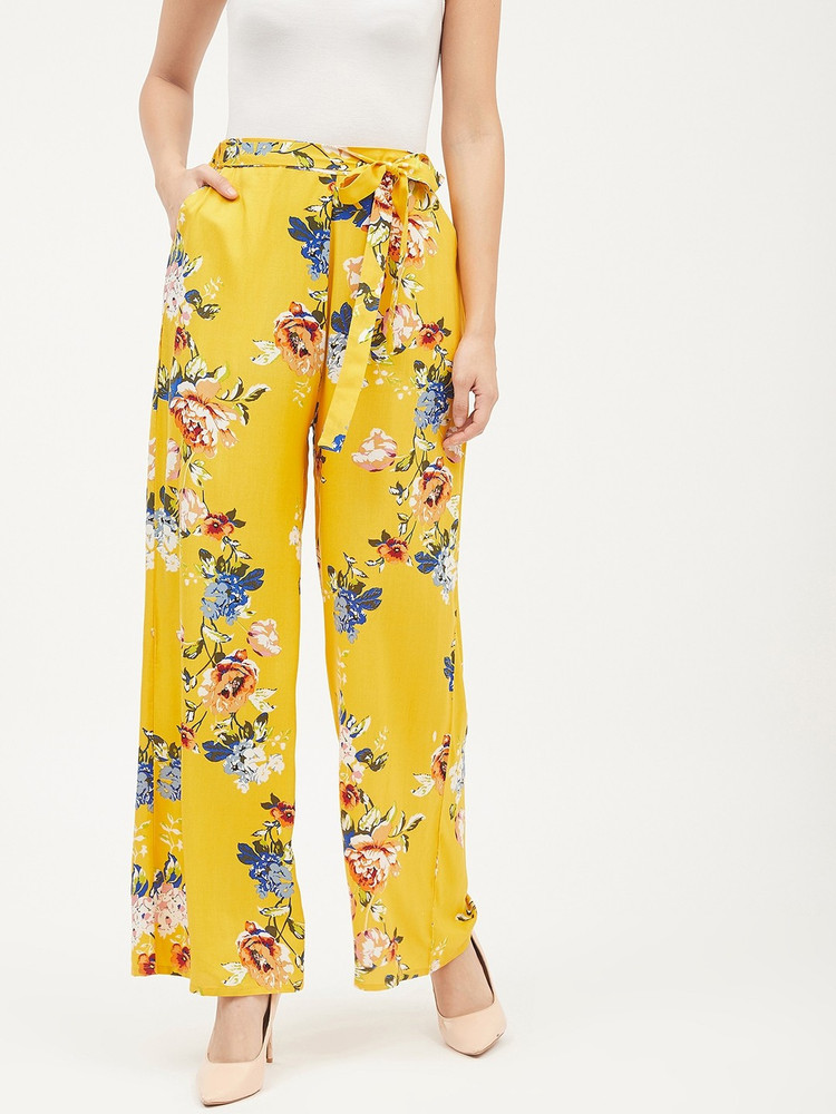 HARPA Regular Fit Women Yellow Trousers 
