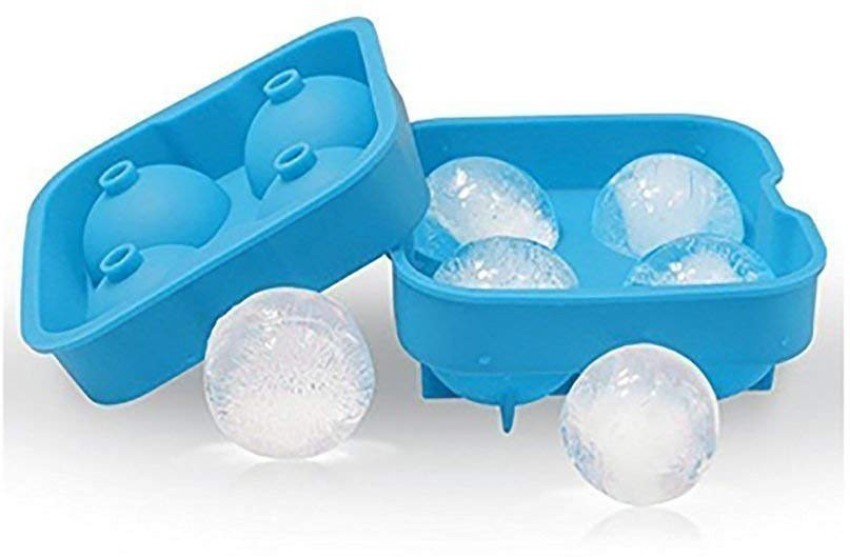 The North Pole Ice Ball Maker Mold, Creates 4 x 4.5 cm Whiskey Ice Balls,  Premium Silicone Flexible Tray, Black