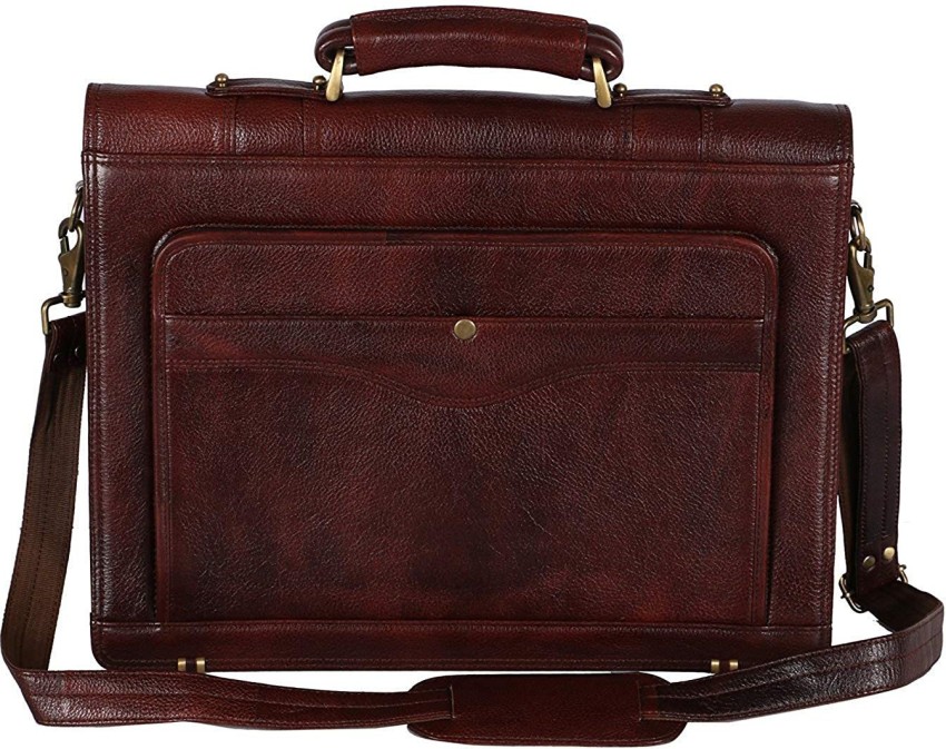 Genuine Leather Briefcase With Swiss Amiet Three Digit Combination Lock