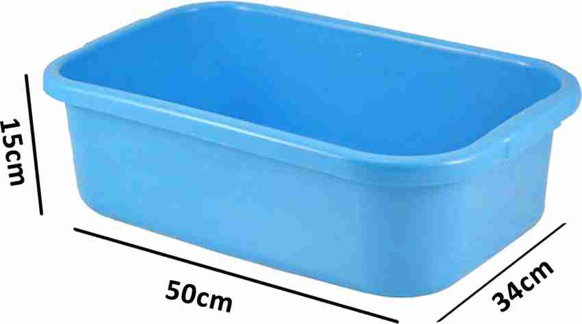 KUBER INDUSTRIES 1 Compartments Plastic Plastic Big size  Fruit/Vegetable/Stationary Tray (Blue) Set of 1 Pc - Plastic Big size  Fruit/Vegetable/Stationary Tray (Blue) Set of 1 Pc