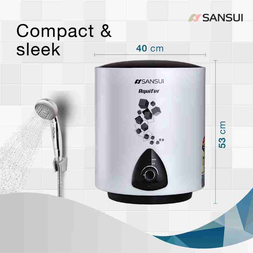Sansui 15 L Storage Water Geyser with Pipes (SANG01, Sheen White) Price in  India - Buy Sansui 15 L Storage Water Geyser with Pipes (SANG01, Sheen  White) online at Flipkart.com