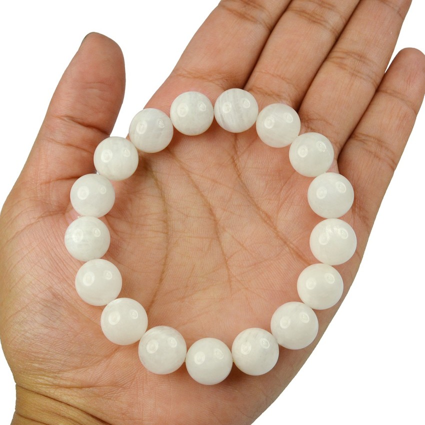 White Rainbow Moonstone Bracelet For Men  Women  Plus Value