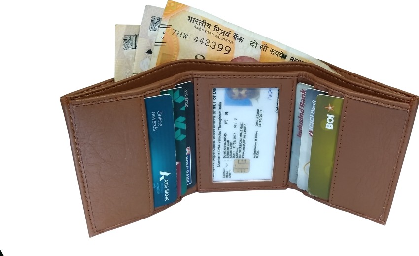 Creature Bi-Fold Tan Pu-Leather Designer Wallet for Men/Boys with Multiple  Card Slots(Colour-Tan||WL-044)