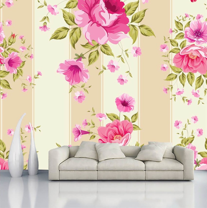 Awesome big beautiful flower looks like real 3D pattern brown beige white  combination color of daisy flower wallpaper