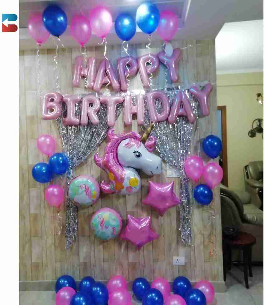 BIZZORT Unicorn Birthday Party Decoration – Combo Pack of 52 ...