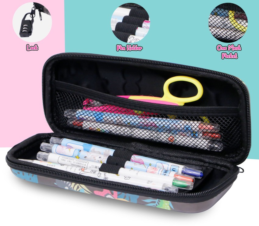 FIDDLERZ Cute Cartoon Printed Large Capacity Pencil Case,  Multipurpose Pen Pouch Stationery Box, Pencil Case for Boys Stationary  Storage Pouch for Kids Art EVA Pencil Box 