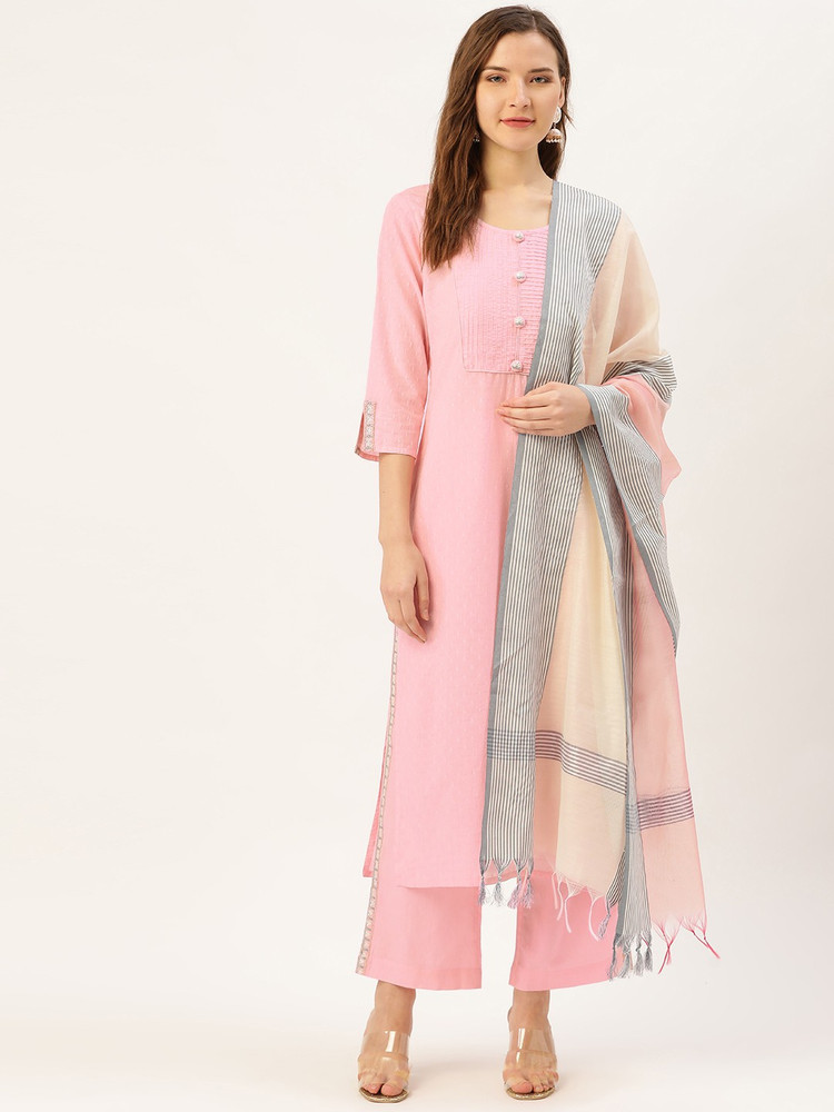Buy Libas Women Lime Green  Blue Printed Kurta With Palazzos  Dupatta   Kurta Sets for Women 11568388  Myntra
