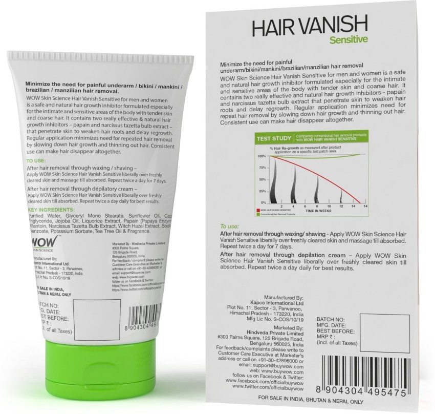 Buy WOW Skin Science Hair Vanish for Women  100 ml for Women Online in  India
