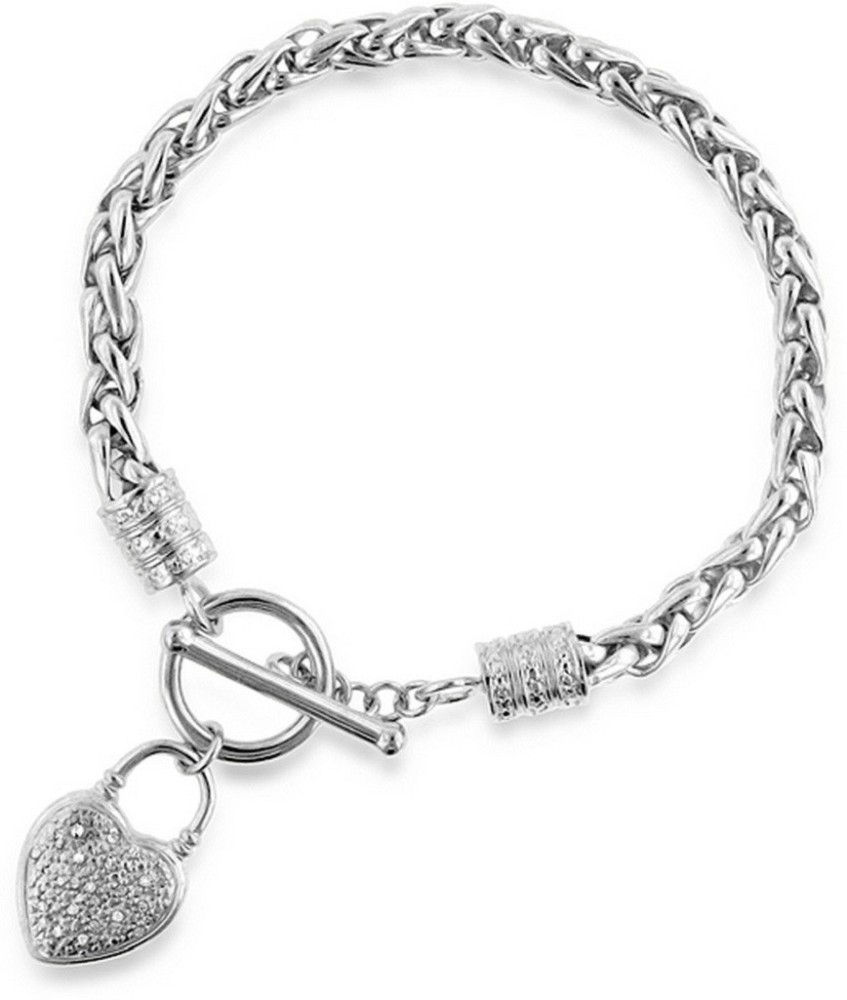 Keyline Platinum Plated Circle Shape American Diamond Bracelet For Girls