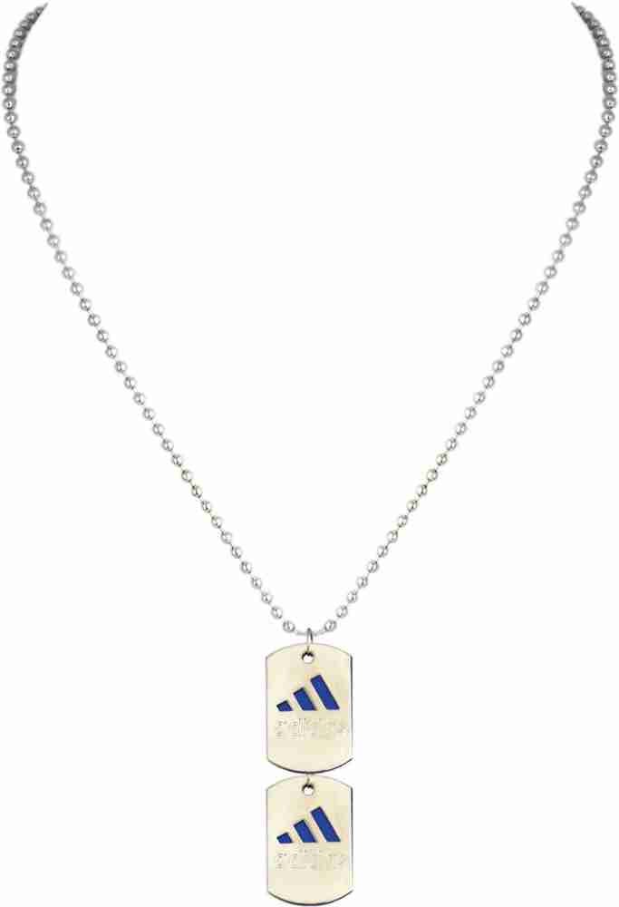 Louis Vuitton Dog Tag White Gold Pendant Necklace