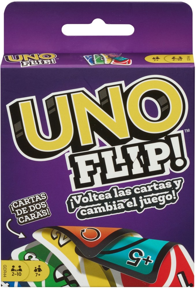 UNO Flip! Card Game for Kids, Adults & Family Night with Double-Sided  Cards, Light & Dark