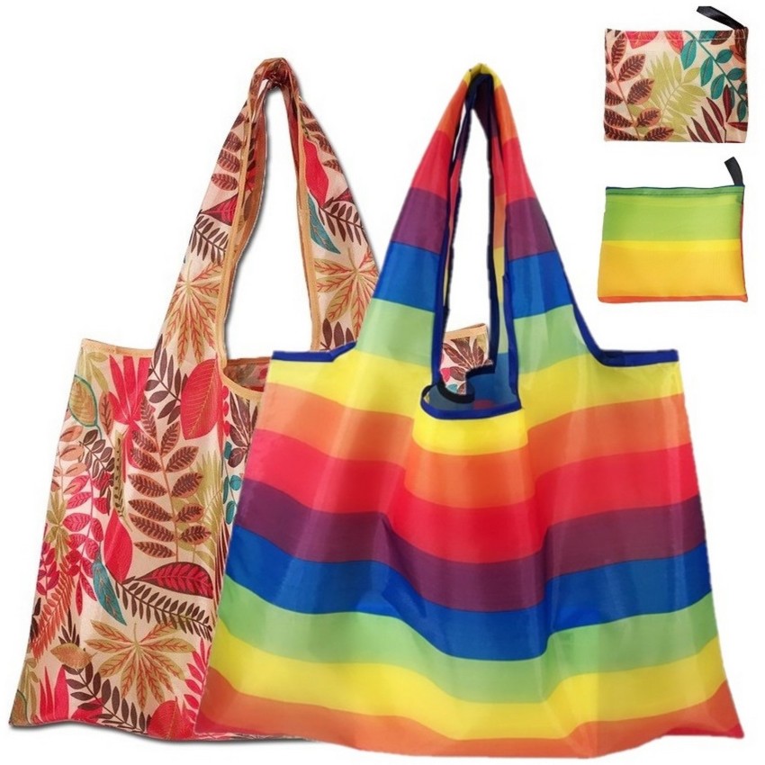 Rainbow Shopping Tote Bag Fruit Vegetable Grocery Pocket Foldable