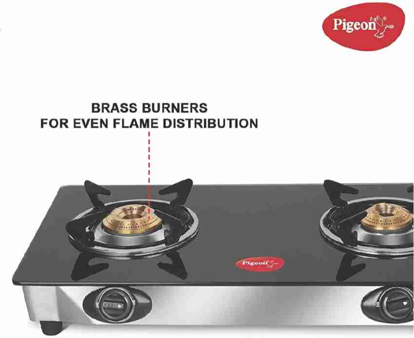 pigeon ayush 2 burner glass top