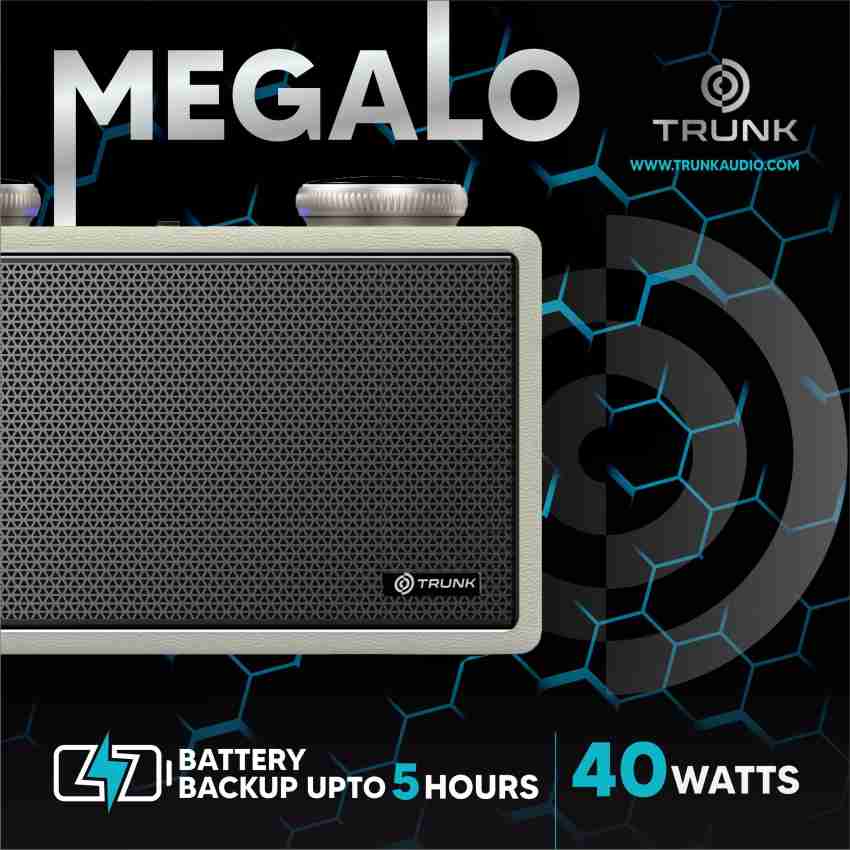 Buy Trunk Portable Megalo Radio Bluetooth Speaker  Pure Sound of 40 Watts  40 W Bluetooth Laptop/Desktop Speaker Online from