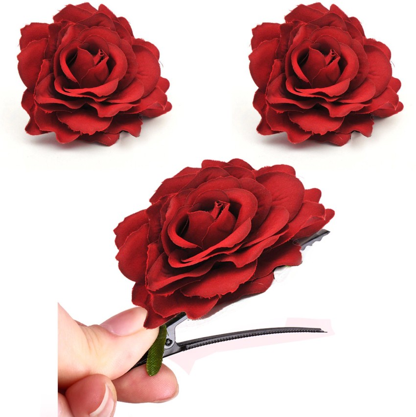 Buy 4pcs Wedding Flower Hair Clipreal Touch Red Rose Hair Clip Online in  India  Etsy