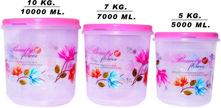 Plastic 5,7 & 10kg Big Container Set, 10000 mL