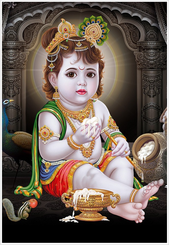 Lord Baby Krishna poster | HD poster for Room Decor Paper Print -  Religious, Children, Decorative posters in India - Buy art, film, design,  movie, music, nature and educational paintings/wallpapers at 