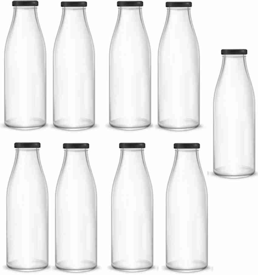 9 Clear Glass Milk Jar