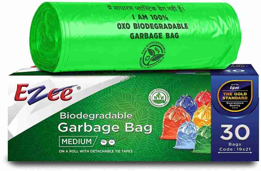 Biodegradable Garbage Bags 19 X 21 Inches (Medium) 120 Bags (4 rolls)  Dustbin