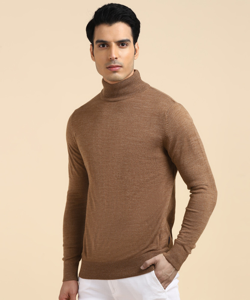 NUMERO UNO Self Design High Neck Casual Men Brown Sweater - Buy NUMERO UNO  Self Design High Neck Casual Men Brown Sweater Online at Best Prices in  India | Flipkart.com