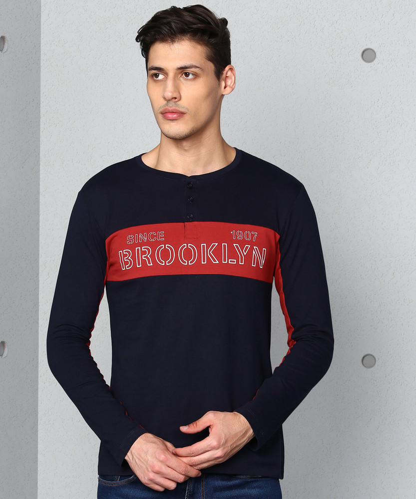 METRONAUT Color Block Men Henley Neck 
