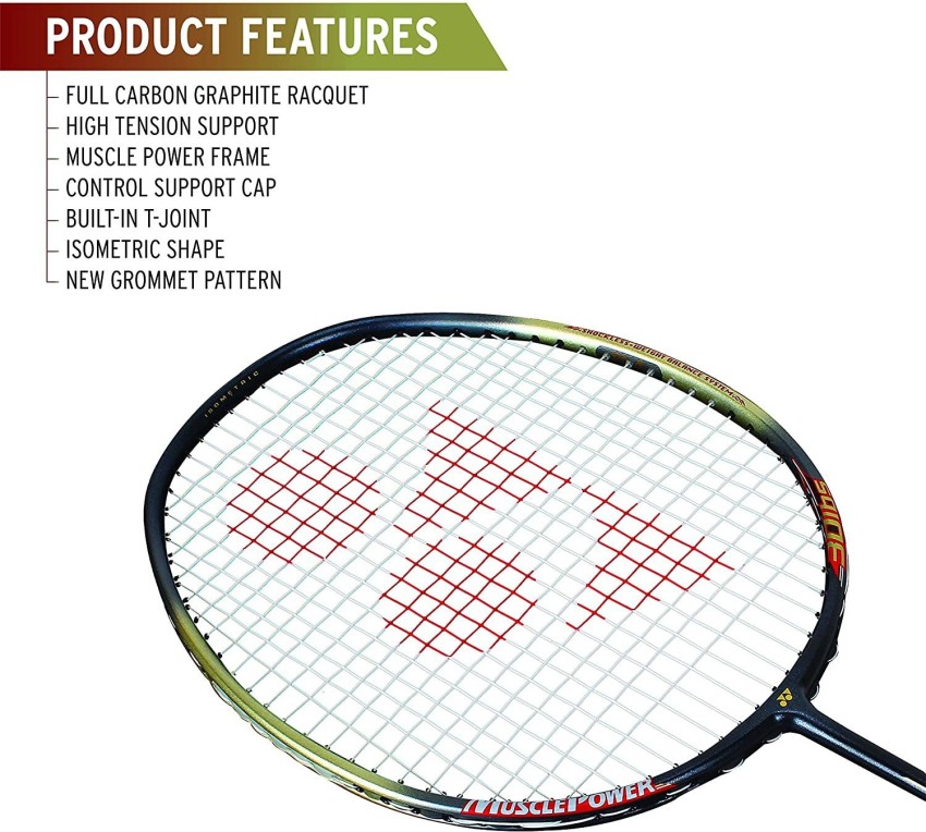 YONEX Muscle Power 55 Light With BG 65 Titanium String & 1Grip Black Strung Badminton Racquet - Buy YONEX Muscle Power 55 Racquet With BG Titanium String & 1Grip