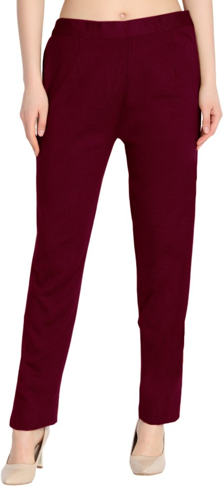 Casual Wear Maroon Ladies Woolen Palazzo Pant