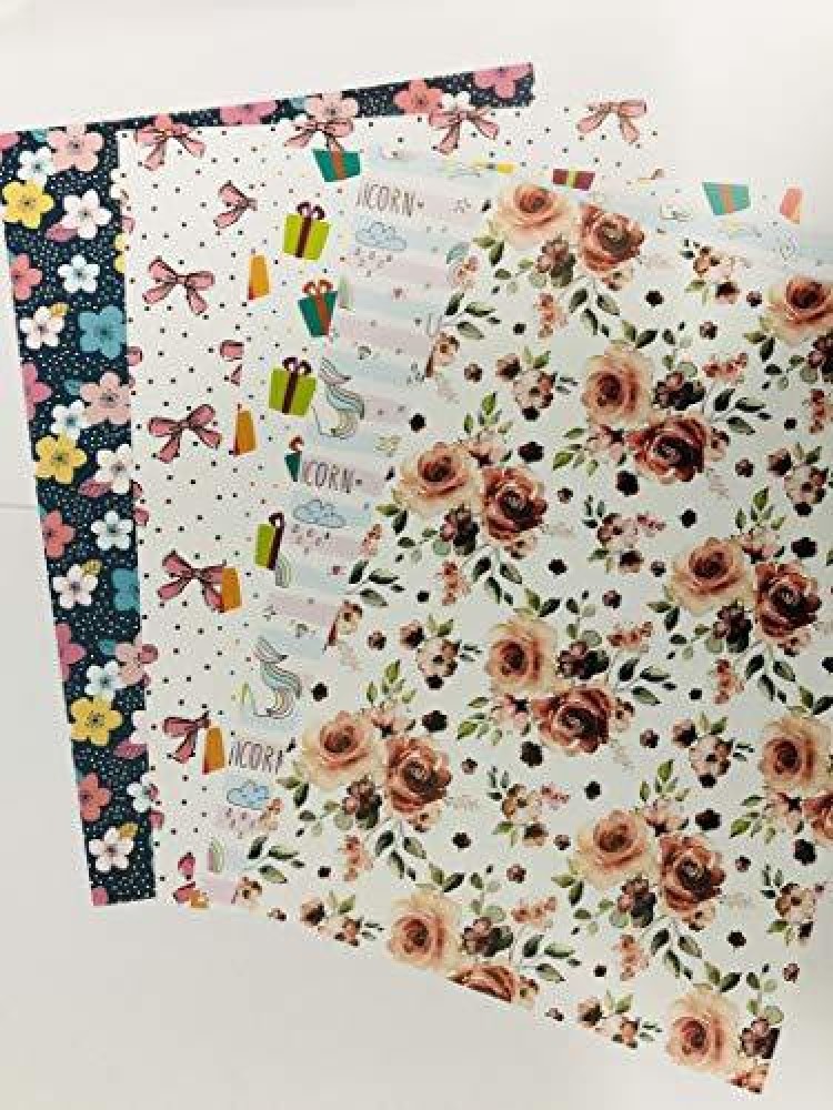 Paaroots 180 gsm Size Printed Art and Craft Paper Sheets for DIY, Scrapbooking, School Projects, Making - Pack of 50 - 180 gsm A4 Size Printed Art and Craft Paper