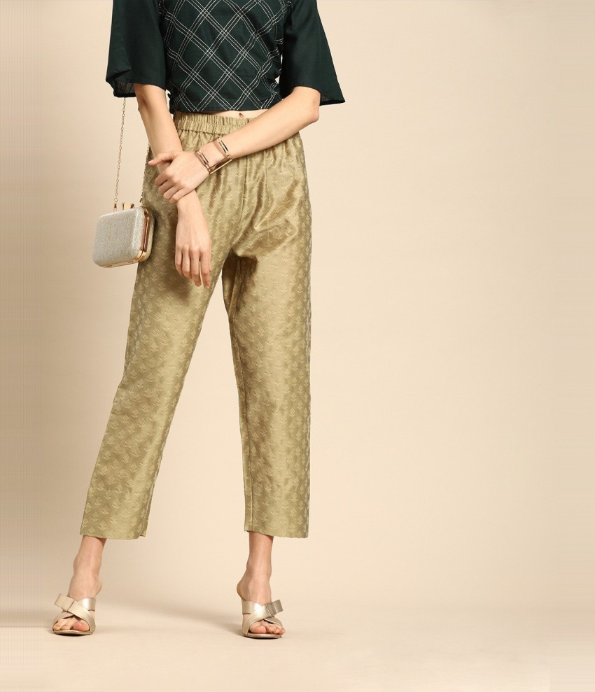 Buy SriSaras Women Golden Silk Trouser - XXXL Online at Best Prices in India  - JioMart.