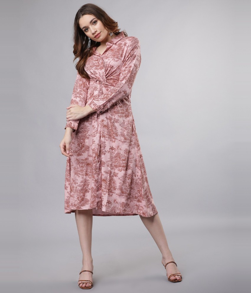 Tokyo Talkies Women Fit and Flare Pink Dress Buy Tokyo Talkies