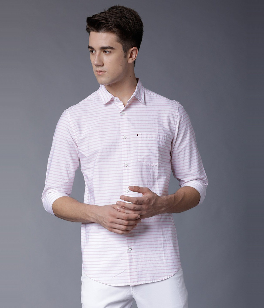 HIGHLANDER Men Striped Casual White 