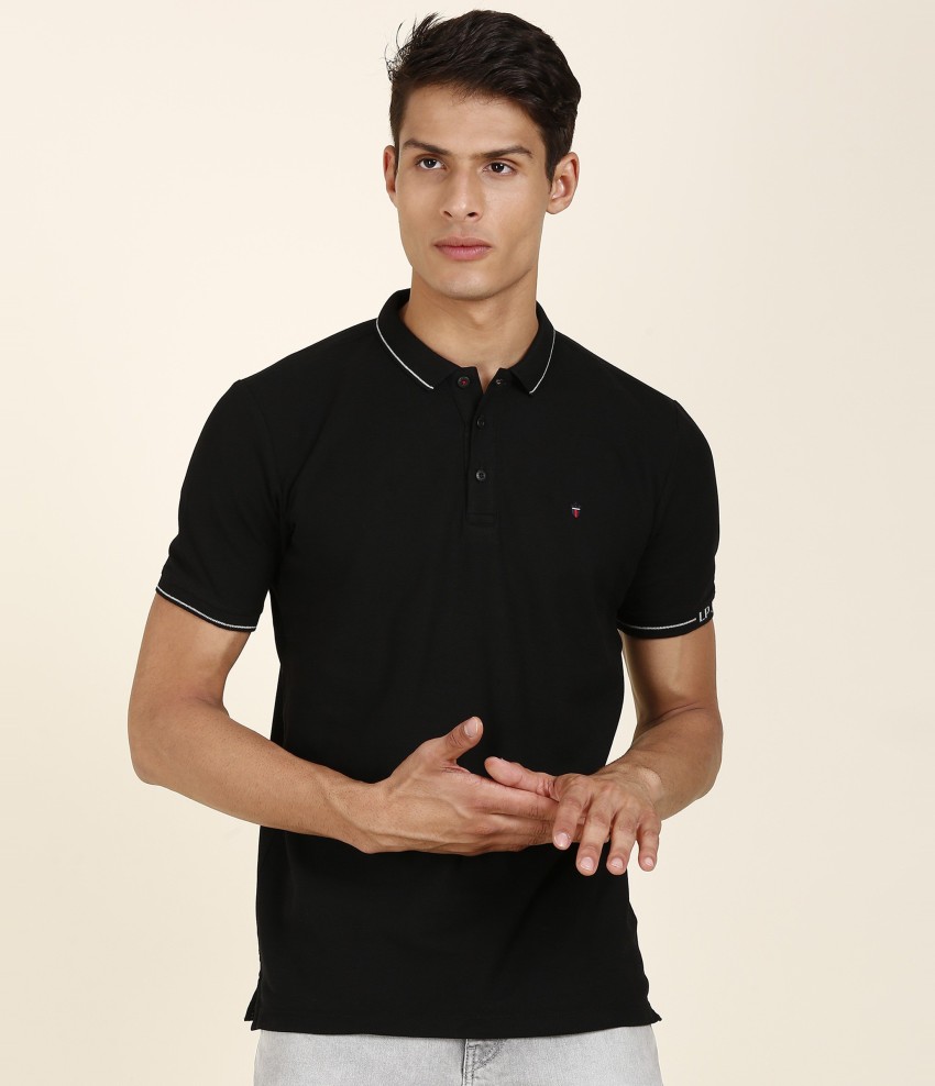 Louis Philippe Polo T-Shirts : Buy Louis Philippe Solid Black T