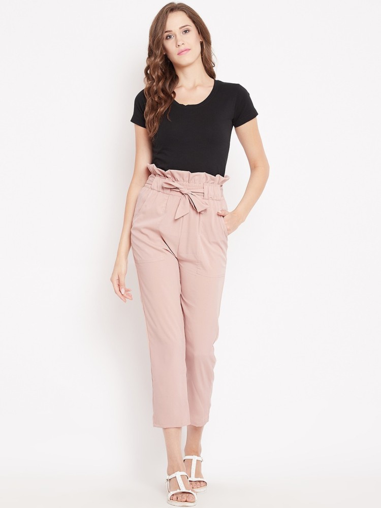Pomelo Trousers and Pants  Buy Pomelo Double Belt High Waist Pants Beige  set Of 2 Online  Nykaa Fashion