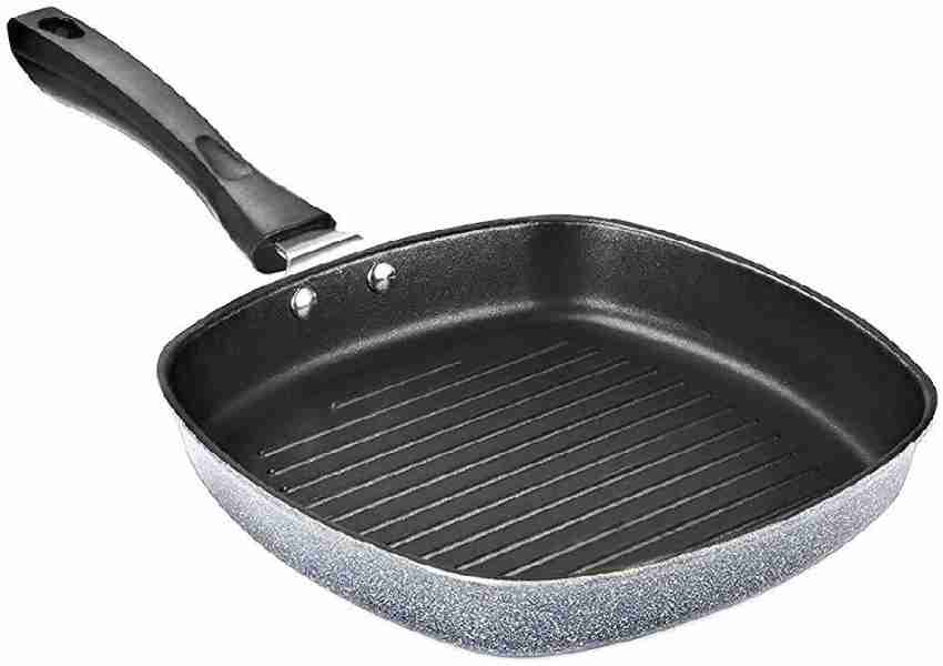 Square Granite Grill Pan Nonstick With Handle 28 Cm - Grey