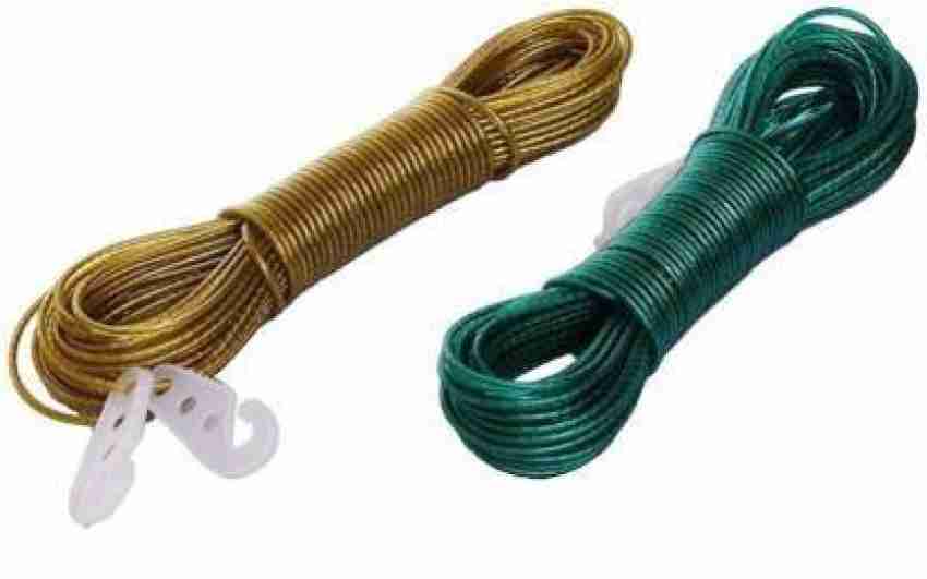 Hanumex 2 Pcs Heavy Duty Wet Cloth Laundry Rope PVC Coated Metal Cloth  Drying 20 Meter Wire - 2 Piece Steel, Plastic Retractable Clothesline Price  in India - Buy Hanumex 2 Pcs