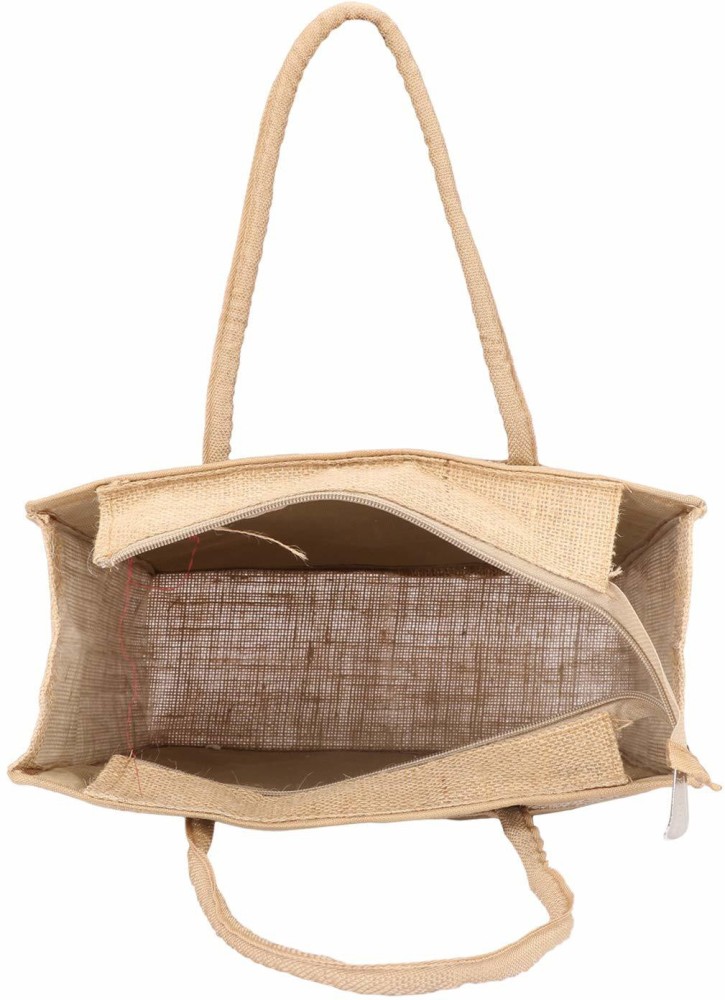 Designer Eco-Friendly Jute Luncg Bag, Size: 10*12*5 inches