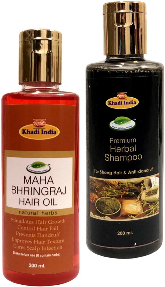 khadi natural herbal Maha Bhringraj Hair Oil - Khadi Premium Herbal Shampoo  (Pack of 2) Price in India - Buy khadi natural herbal Maha Bhringraj Hair  Oil - Khadi Premium Herbal Shampoo (