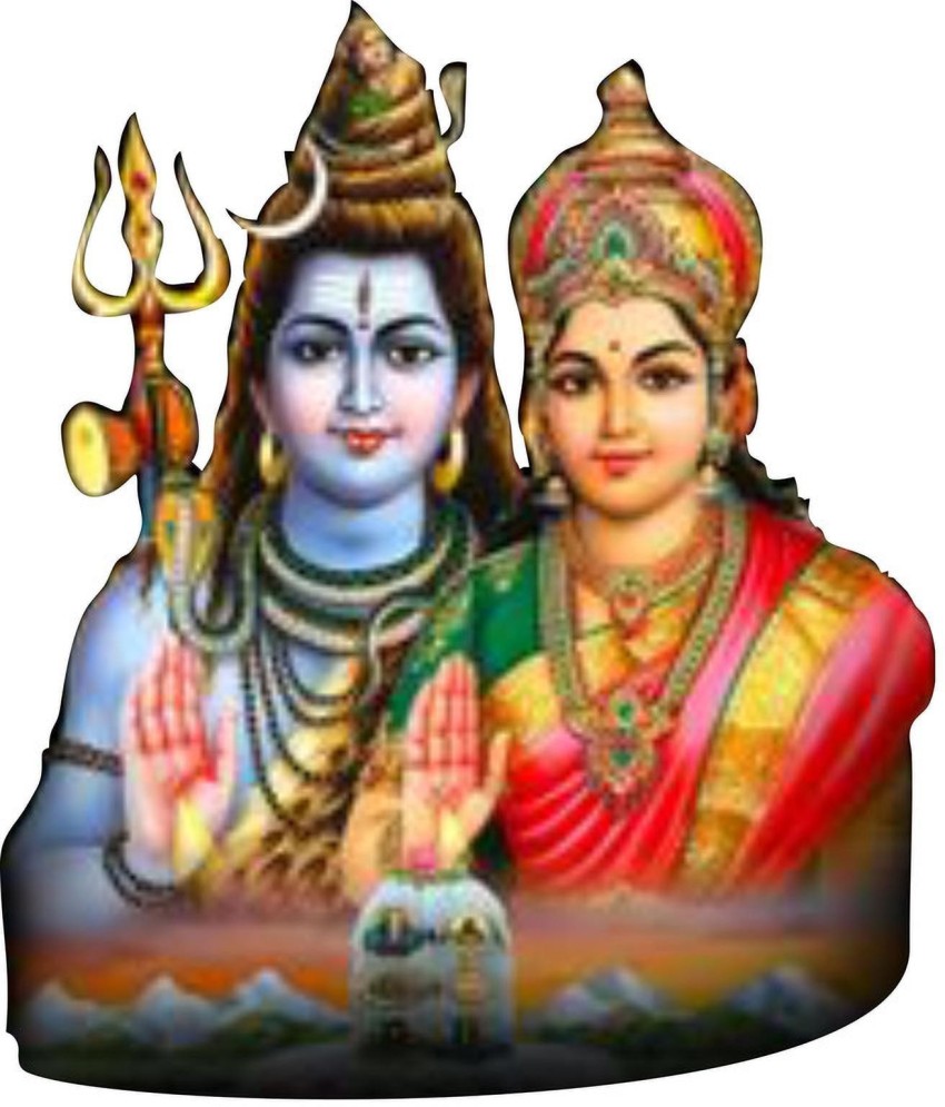 SahajDecor 51 cm Lord Shiva And Parvati Magnetic Sticker Price in ...