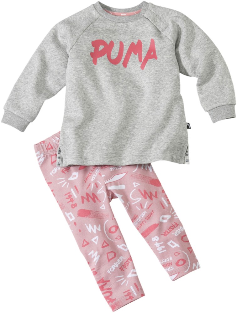 Puma girl's logo crew suit clearance infant