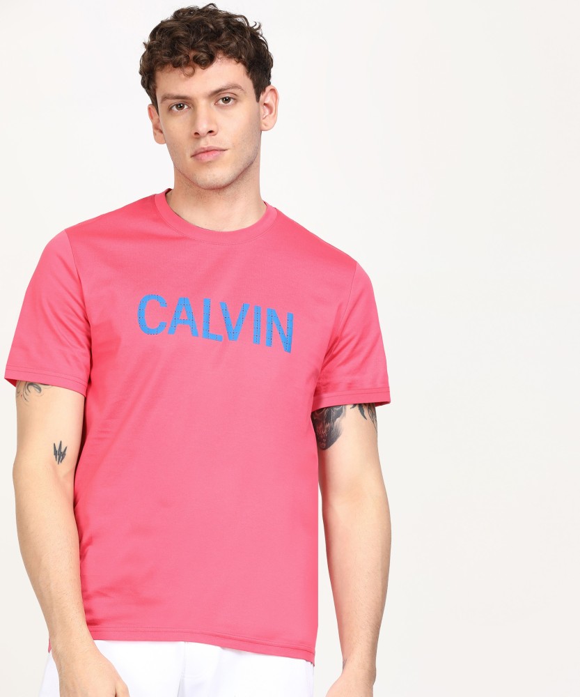 calvin klein mens pink t shirt