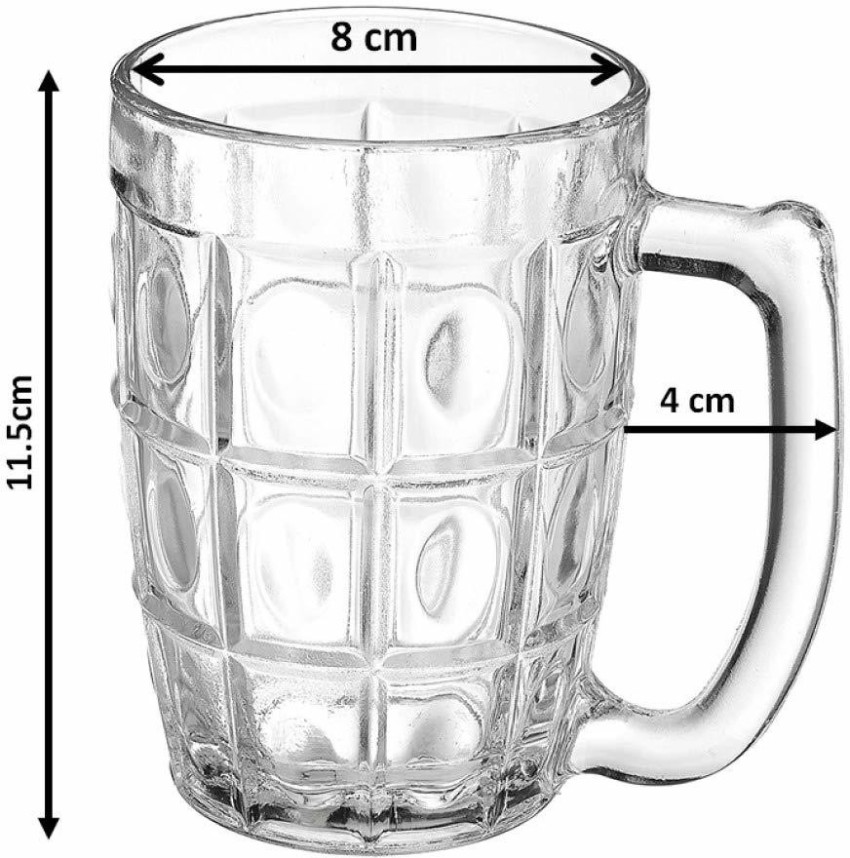 Treo Cascade Transparent Glass Beer Mug, 2 pcs