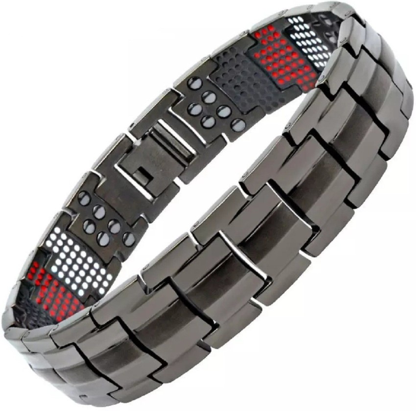Buy Titanium Bracelet SilverBlack Christmas Gifts Online at desertcartINDIA