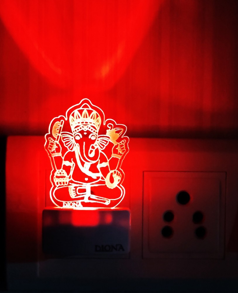 DIONA Shri SiddhiVinayak Ganpati LED 3D Illusion Night Lamp Home ...