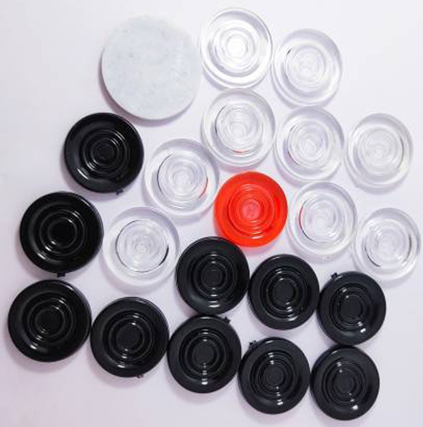Pack of 20 Carrom Coin Carrom Pawns with Free 1 Striker and 1 Powder Carrom 