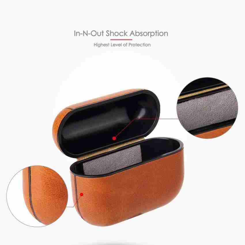 GRIPP Genuine Leather Airpods Case with Metal Clasp - Camel