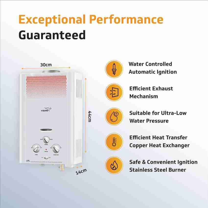 V-Guard 6 L Gas Water Geyser (Brio 6 L, White) Price in India - Buy V-Guard  6 L Gas Water Geyser (Brio 6 L, White) online at Flipkart.com