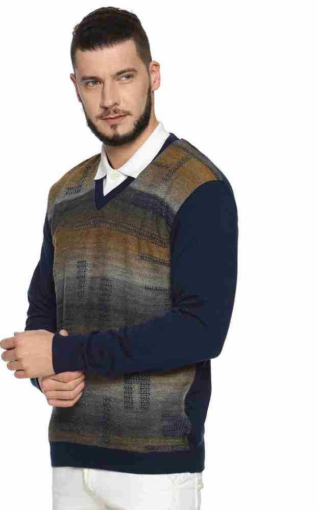 OSWAL Printed V Neck Casual Men Reversible Blue Sweater - Buy OSWAL Printed  V Neck Casual Men Reversible Blue Sweater Online at Best Prices in India |  Flipkart.com