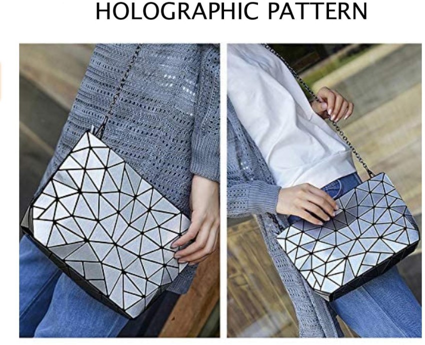 Mini Geometric Printed Pu Leather Crossbody Bag Sling Bag For Men