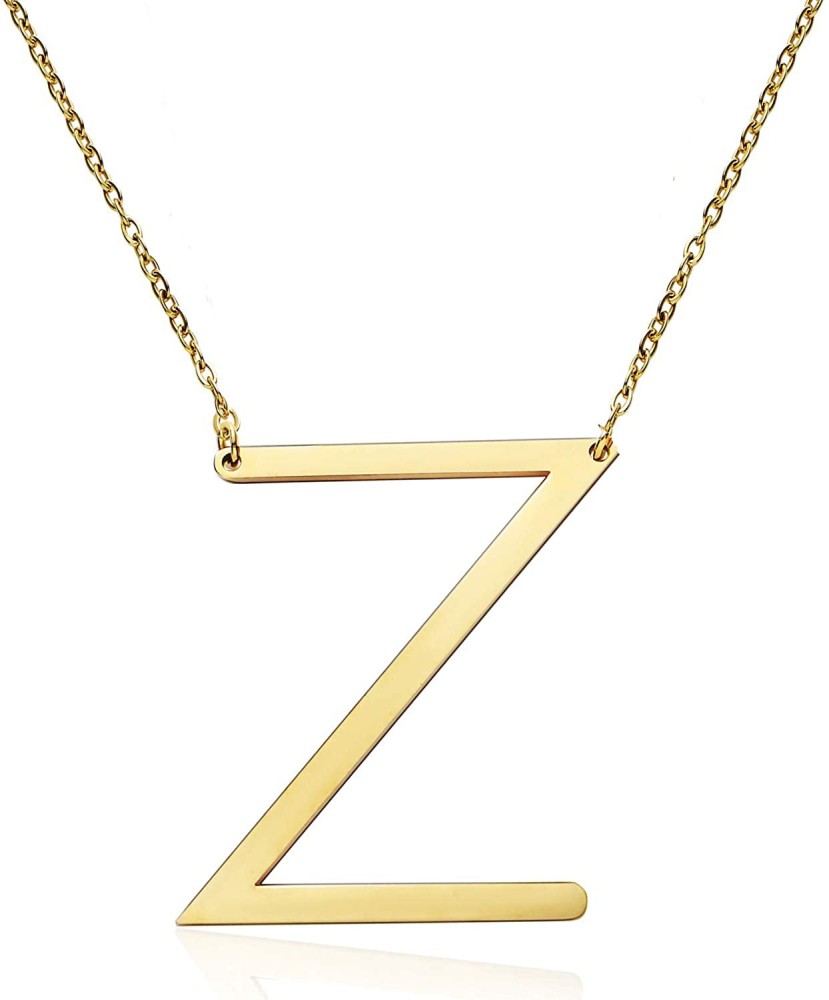 ZIVOM Sideways Alphabet Initial Letter Z Gold-plated Stainless ...