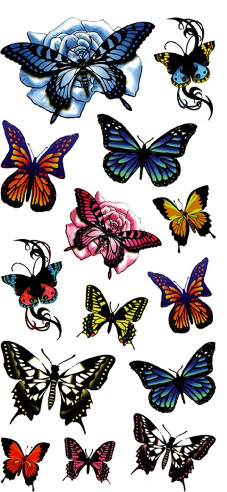 Ordershock Blue Butterfly Temporary Tattoo Sticker Waterproof 11cm x 6 cm   Amazonin Beauty